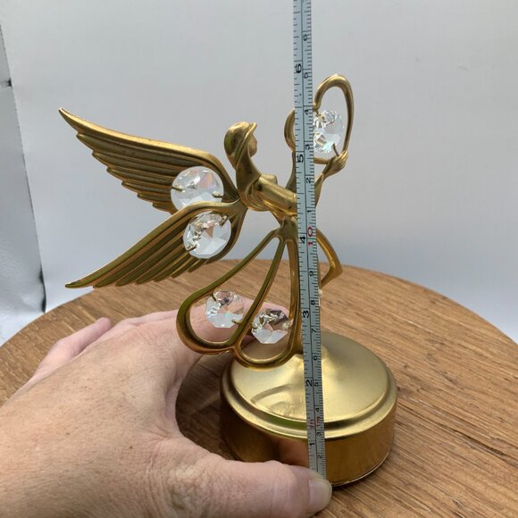 Angel Heart Vintage Austrian Crystal Gold Plated Musical - Picture 4 of 4